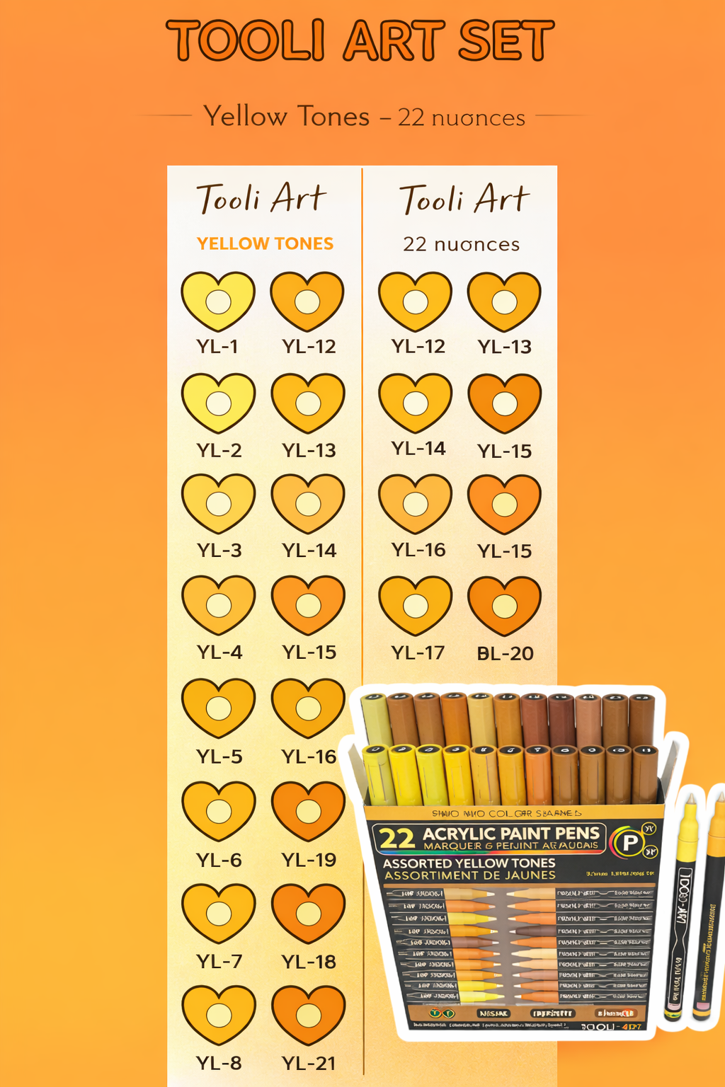 Nuancier Tooli Art Yellow Tones